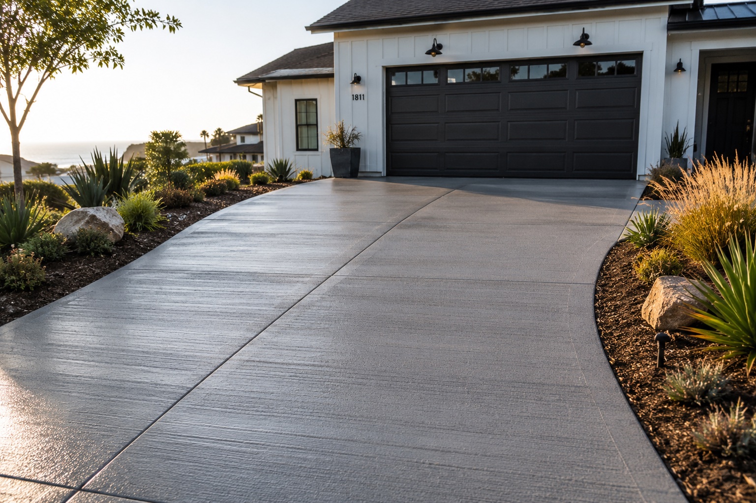 New concrete driveway installed in Malibu, CA